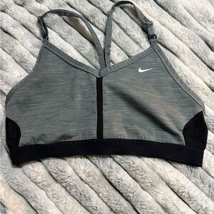 Nike Women's Charcoal and Black Sports Bra